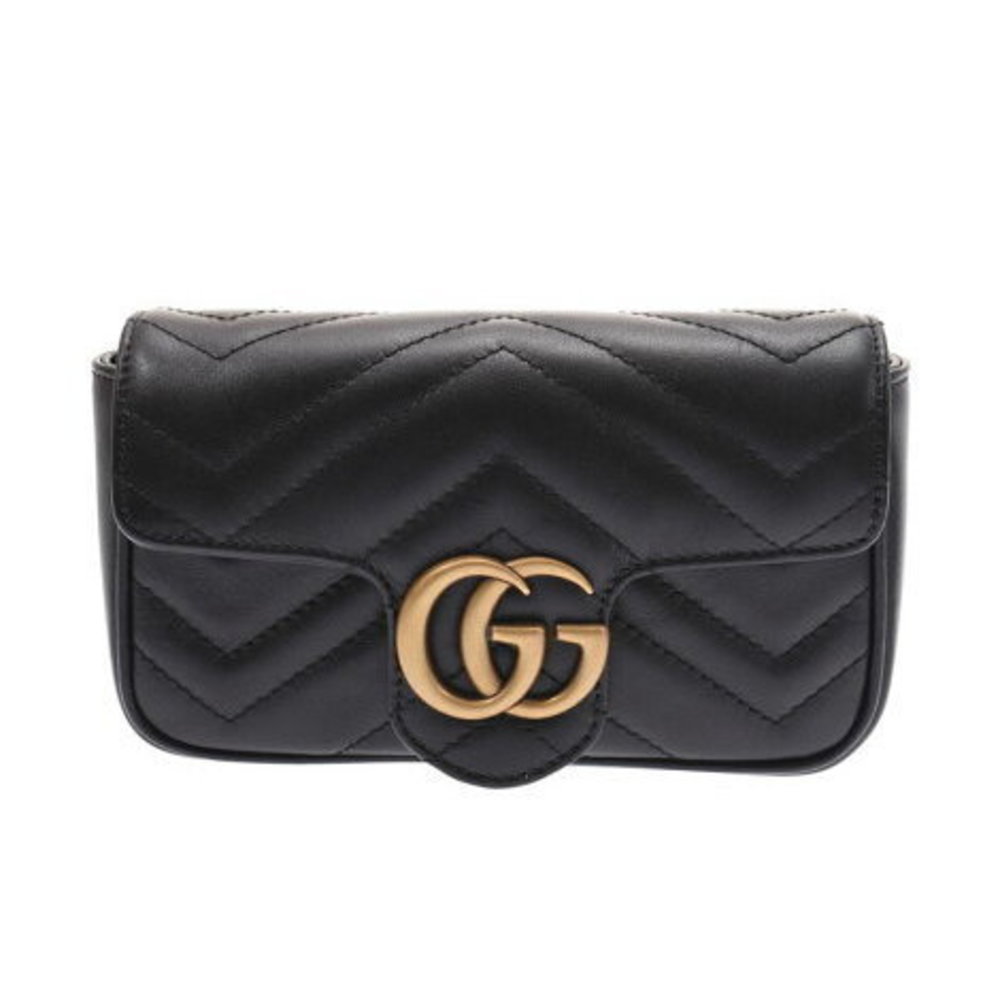 Gucci GG Marmont Mini Bag Black Leather Shoulder - Picture 1 of 12